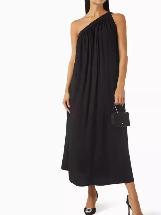 Sleeper Black Venus One Shoulder Maxi Dress Size Large 38247 - Picture 4 of 13